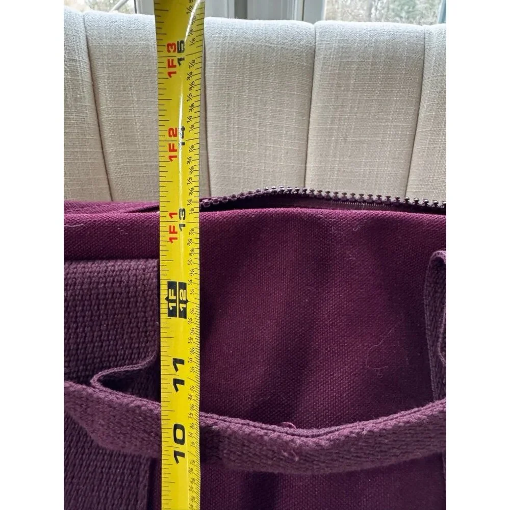VTG Lands End Square Rigger Canvas Bag Initial Embroidered USA Maroon Red